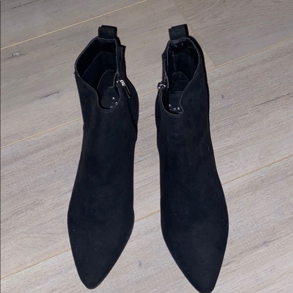 Black suede booties